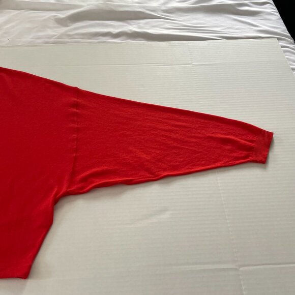 Esprit oversize soft red crop sweater top with tie string size US Small - Picture 3 of 8